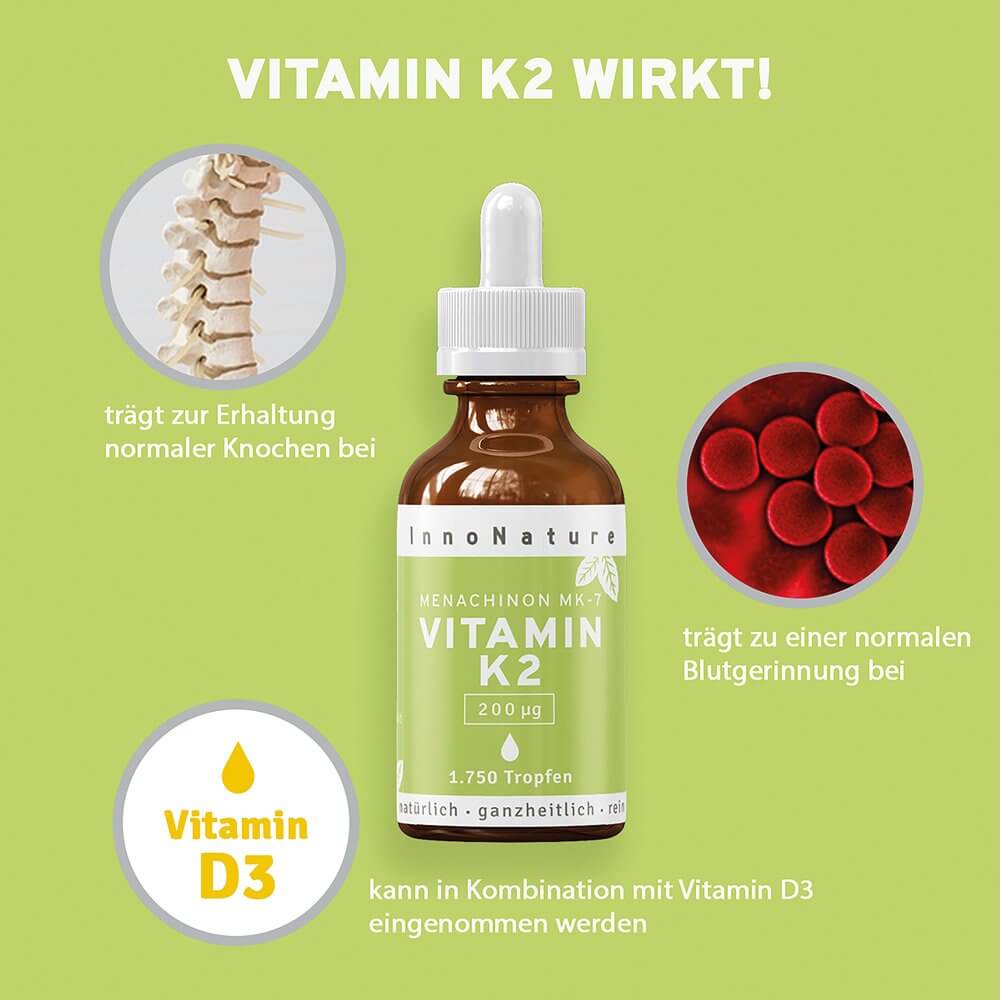 InnoNature Menachinon MK-7: Vitamin K2 Tropfen Wirkung